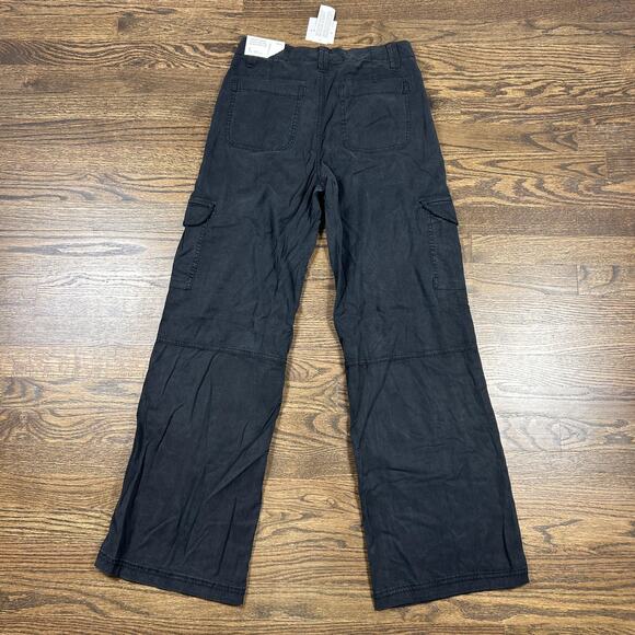 American Eagle Pants Womens 4 27W Black Dreamy Drape High Rise Wide Leg Cargo - Picture 9 of 9